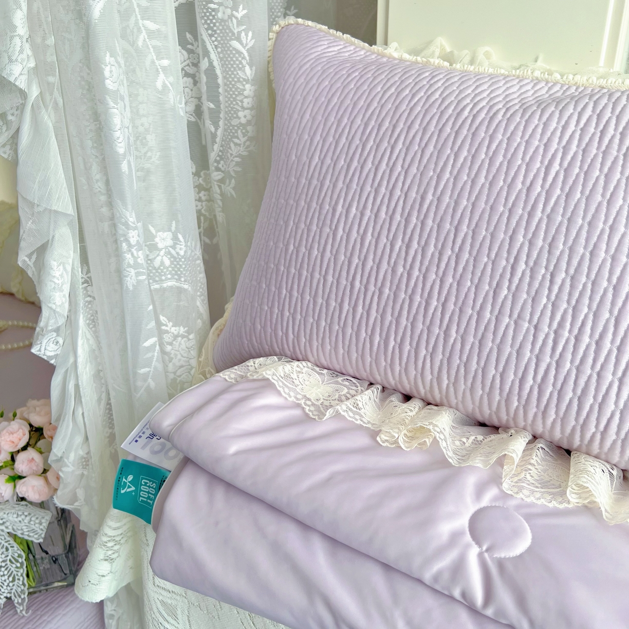 91家纺网 家纺一手货源 找家纺 恋尚羽 2026新款高分子PE凉泡泡大床裙凉感席波浪冰豆豆凉席席子三件套-系列 山茶可可 紫色