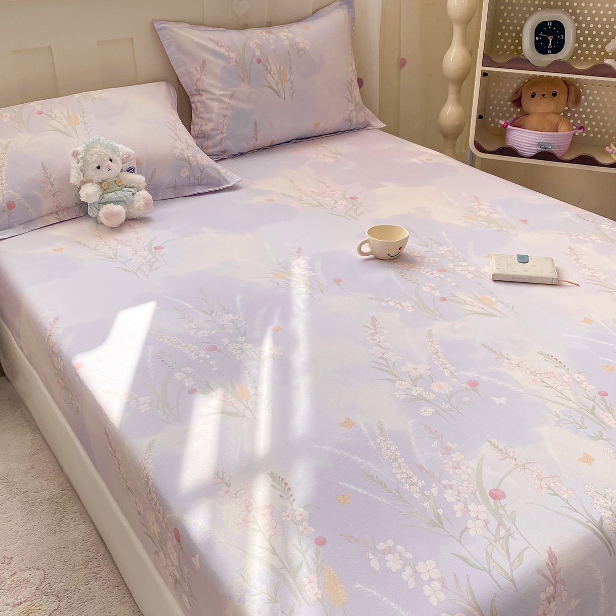 91家纺网 家纺一手货源 找家纺 女子家纺 2026新款全棉纯棉印花小印花花卉款单床笠床笠单件 普罗旺斯