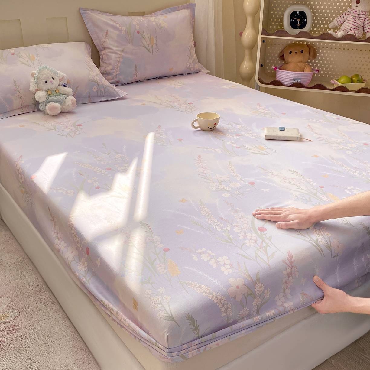 91家纺网 家纺一手货源 找家纺 女子家纺 2026新款全棉纯棉印花小印花花卉款单床笠床笠单件 普罗旺斯