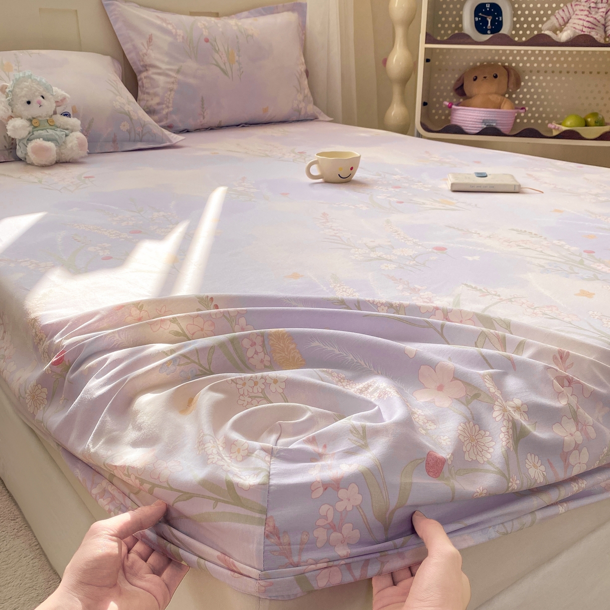 91家纺网 家纺一手货源 找家纺 女子家纺 2026新款全棉纯棉印花小印花花卉款单床笠床笠单件 普罗旺斯