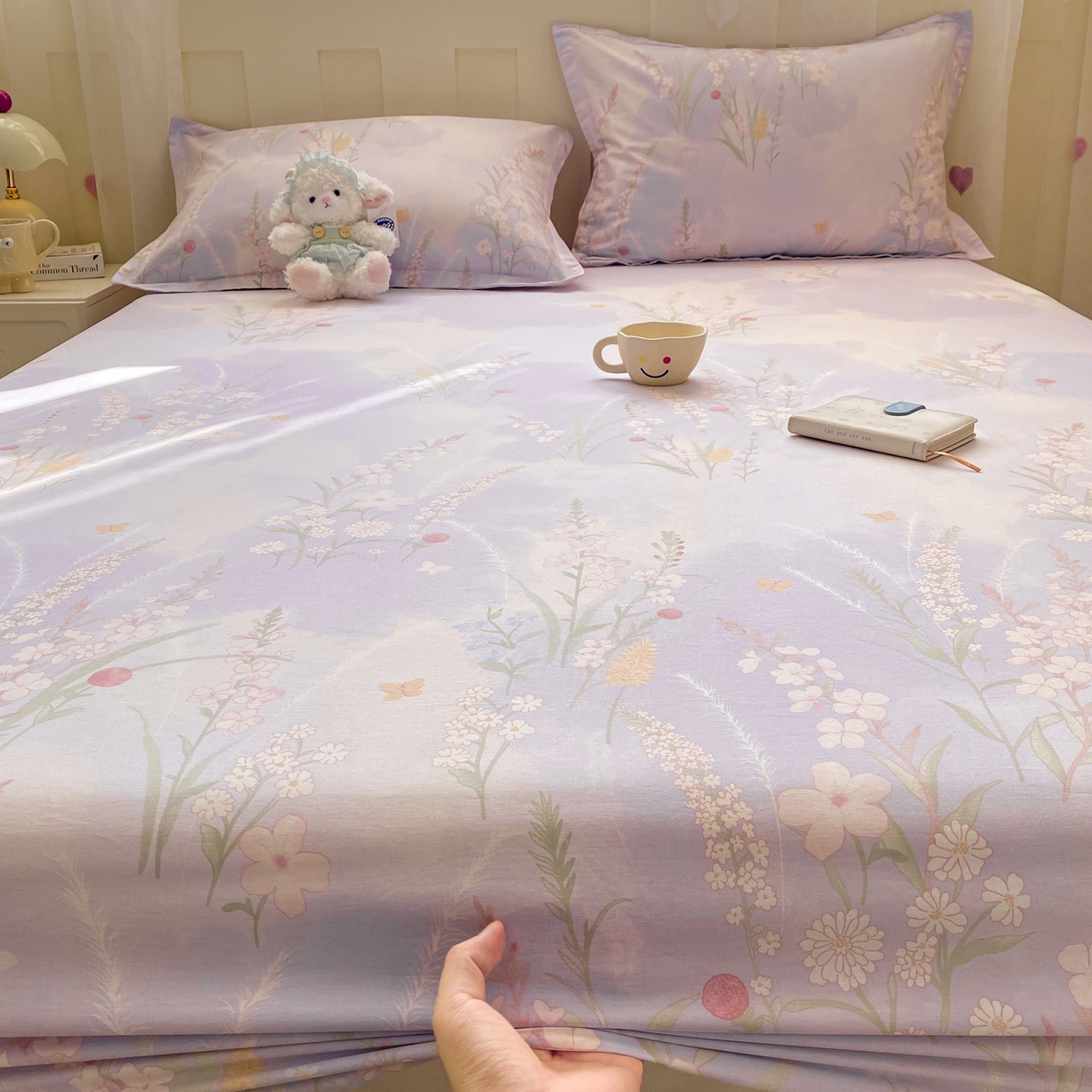 91家纺网 家纺一手货源 找家纺 女子家纺 2026新款全棉纯棉印花小印花花卉款单床笠床笠单件 普罗旺斯