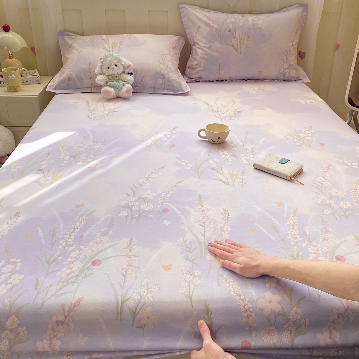 91家纺网 家纺一手货源 找家纺 女子家纺 2026新款全棉纯棉印花小印花花卉款单床笠床笠单件 普罗旺斯