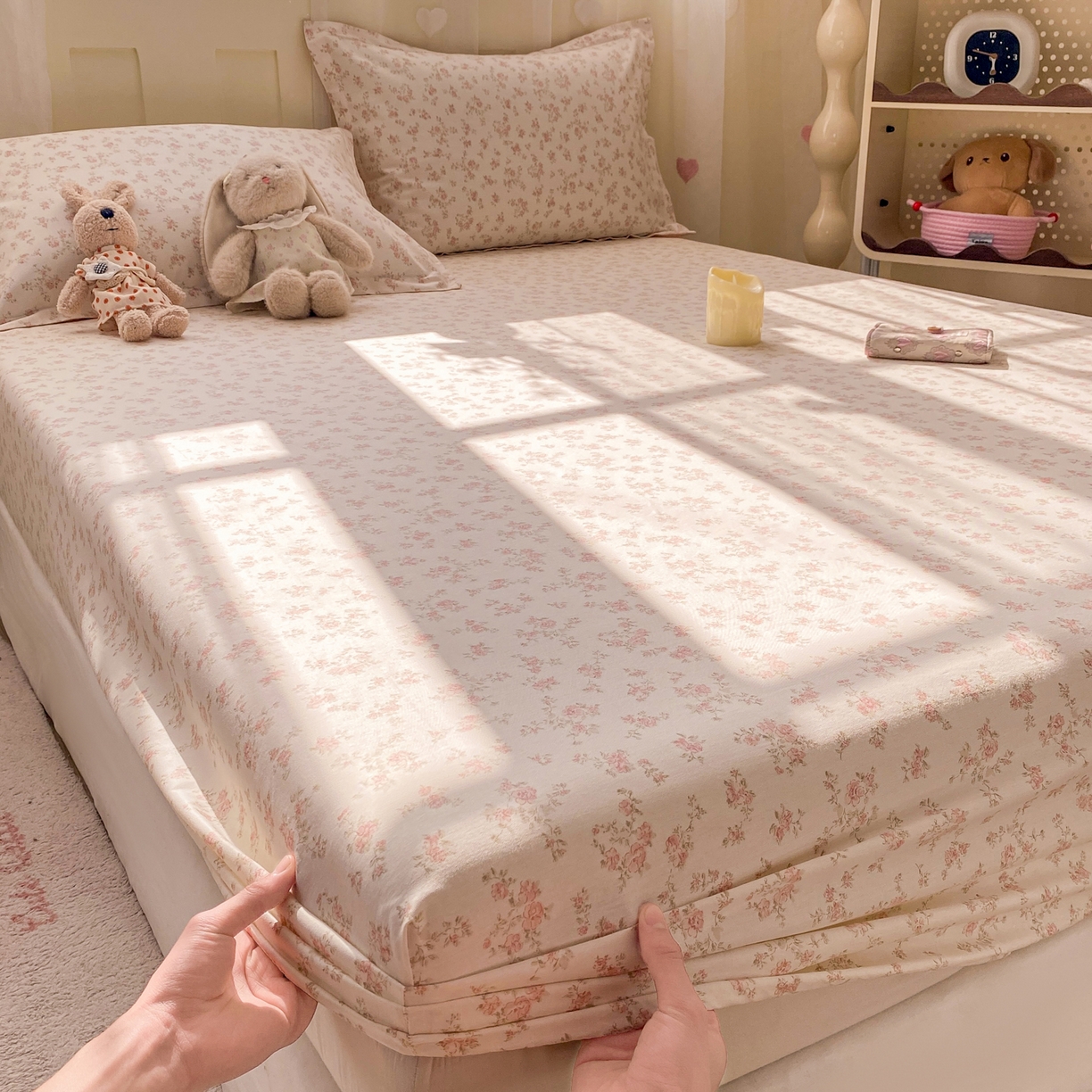 91家纺网 家纺一手货源 找家纺 女子家纺 2026新款全棉纯棉印花小印花花卉款单床笠床笠单件 俏佳人