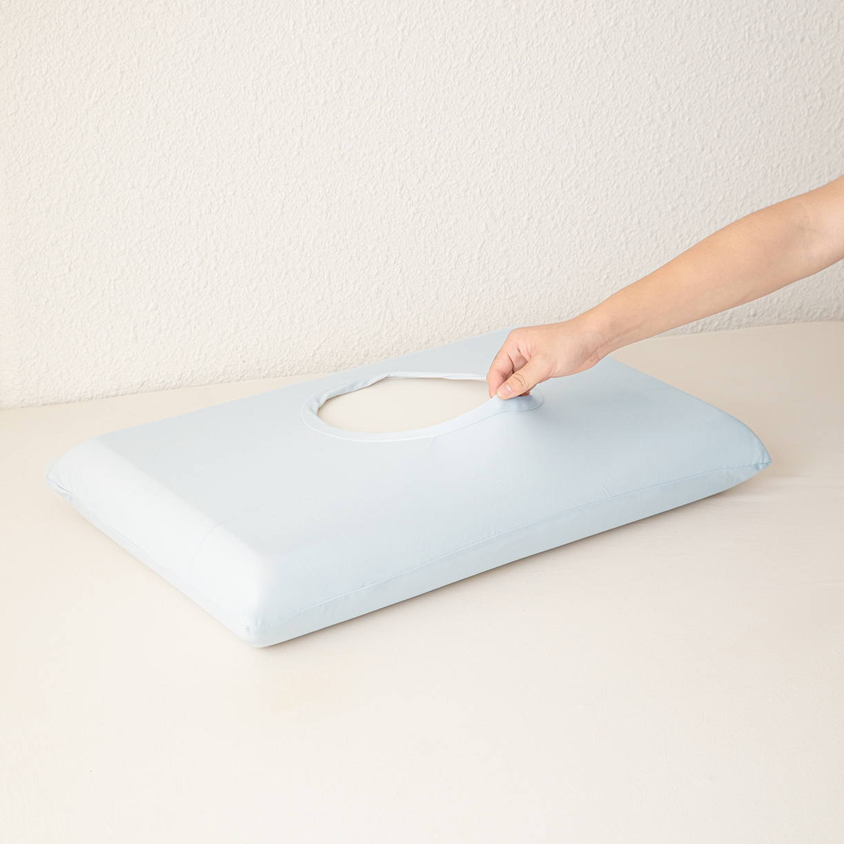 91家纺网 家纺一手货源 找家纺 慕尚家纺 2026新款亲肤舒适针织棉枕套 蔚蓝