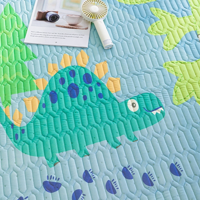 91家纺网 家纺一手货源 找家纺 羽梦家纺 2026新款冰柔丝乳胶床单款凉席酷玩龙