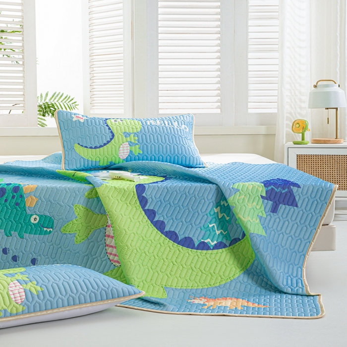 91家纺网 家纺一手货源 找家纺 羽梦家纺 2026新款冰柔丝乳胶床单款凉席酷玩龙