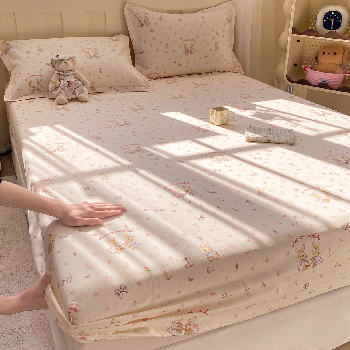 女子家纺 2026新款全棉纯棉印花小印花花卉款单床笠床笠单件 甜蜜纪念日