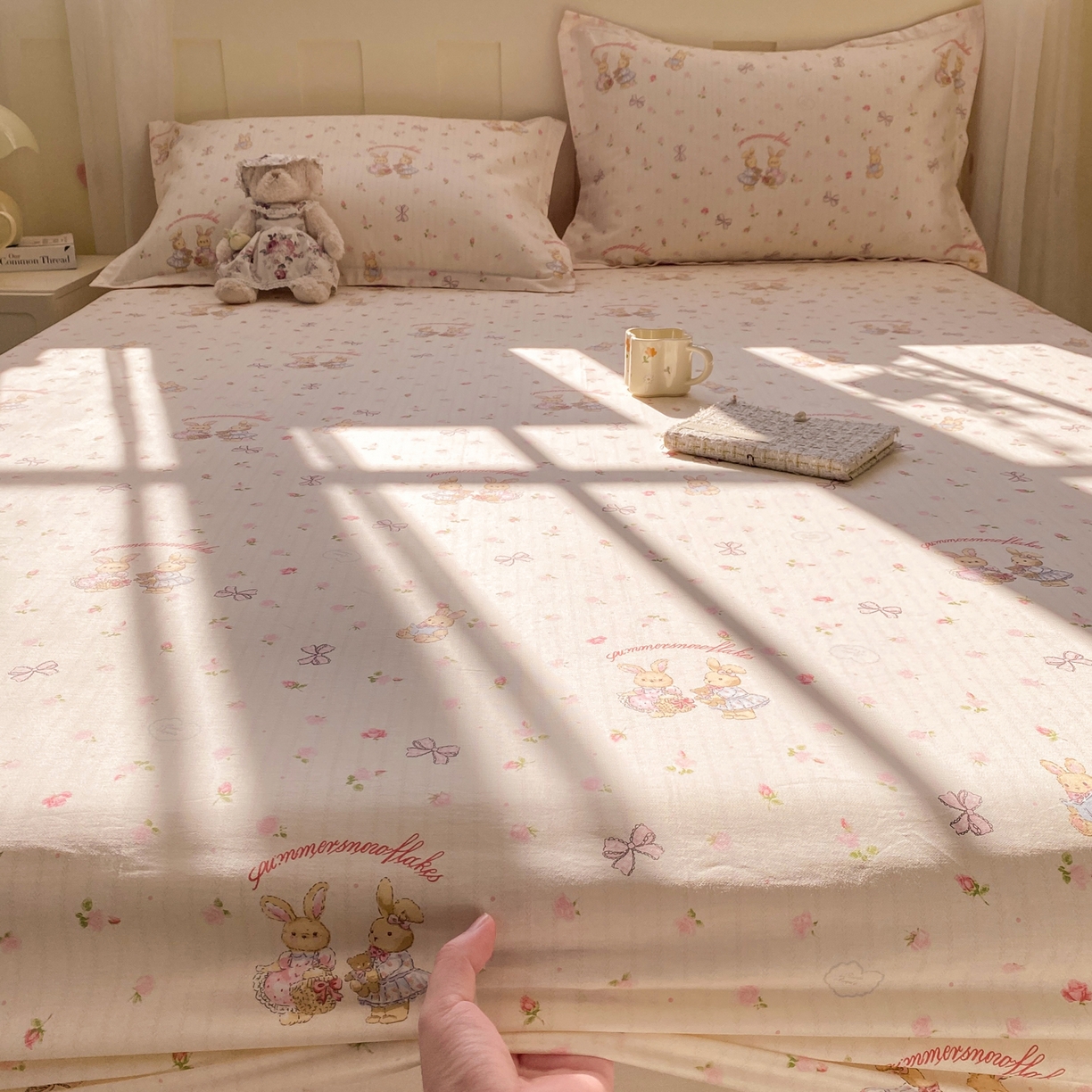 91家纺网 家纺一手货源 找家纺 女子家纺 2026新款全棉纯棉印花小印花花卉款单床笠床笠单件 甜蜜纪念日