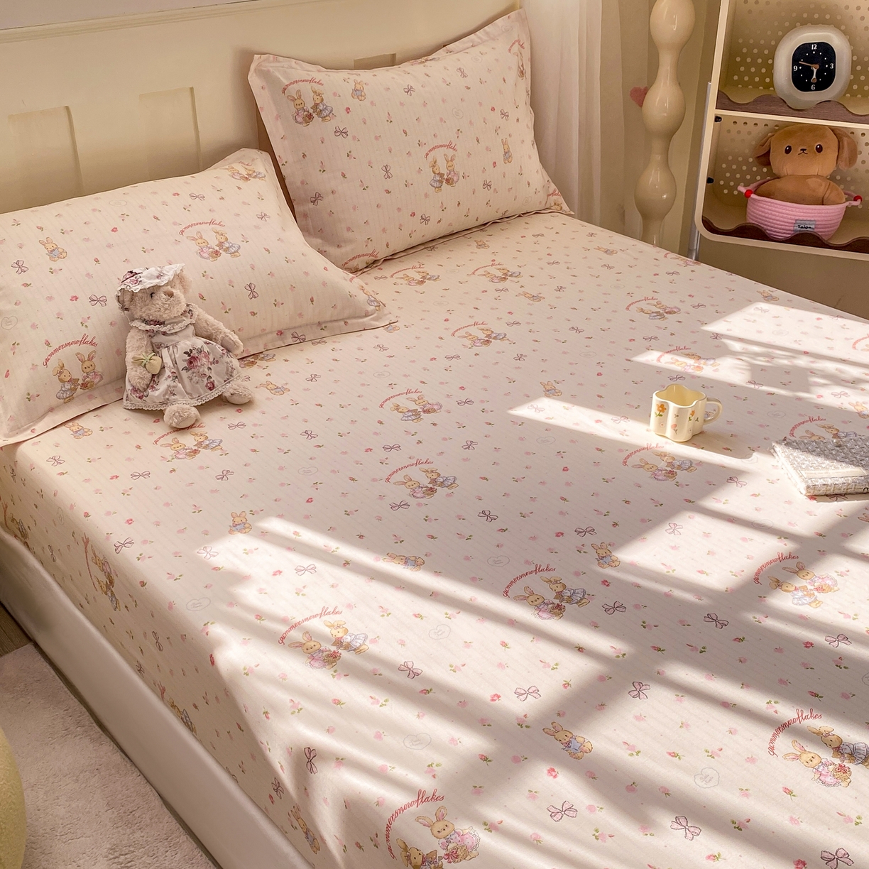 91家纺网 家纺一手货源 找家纺 女子家纺 2026新款全棉纯棉印花小印花花卉款单床笠床笠单件 甜蜜纪念日