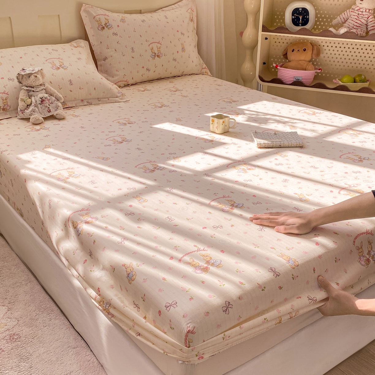 91家纺网 家纺一手货源 找家纺 女子家纺 2026新款全棉纯棉印花小印花花卉款单床笠床笠单件 甜蜜纪念日