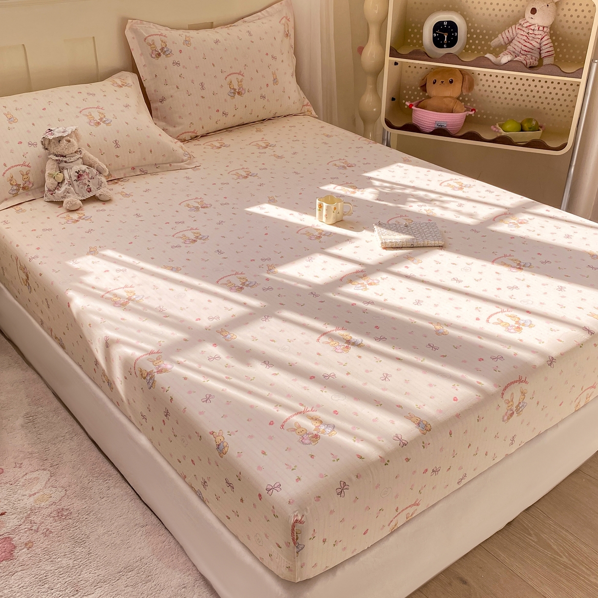 91家纺网 家纺一手货源 找家纺 女子家纺 2026新款全棉纯棉印花小印花花卉款单床笠床笠单件 甜蜜纪念日