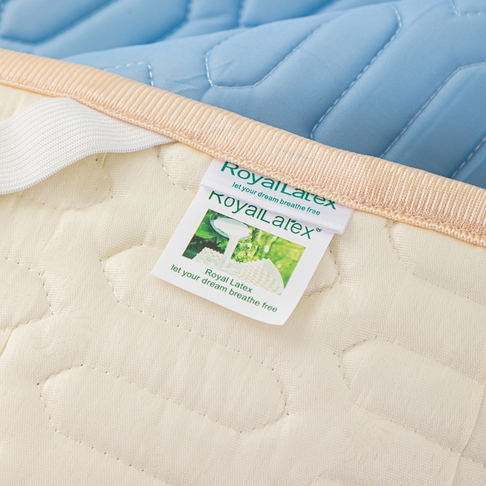 91家纺网 家纺一手货源 找家纺 羽梦家纺 2026新款冰柔丝乳胶床单款凉席蓝色