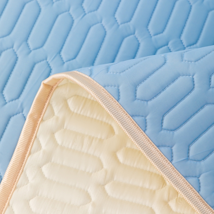 91家纺网 家纺一手货源 找家纺 羽梦家纺 2026新款冰柔丝乳胶床单款凉席蓝色