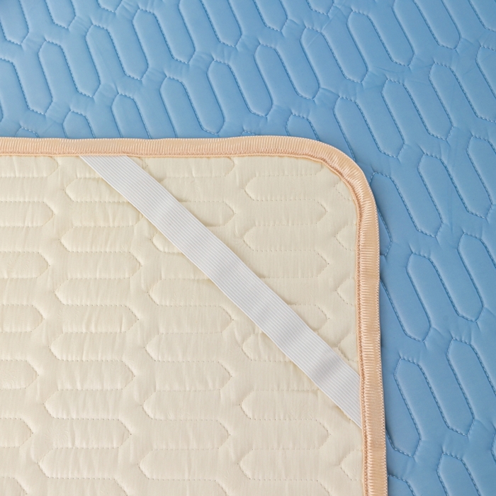 91家纺网 家纺一手货源 找家纺 羽梦家纺 2026新款冰柔丝乳胶床单款凉席蓝色