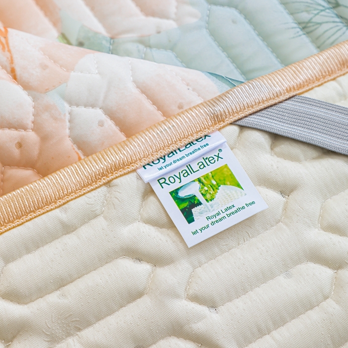 91家纺网 家纺一手货源 找家纺 羽梦家纺 2026新款冰柔丝乳胶床单款凉席曼谷花海