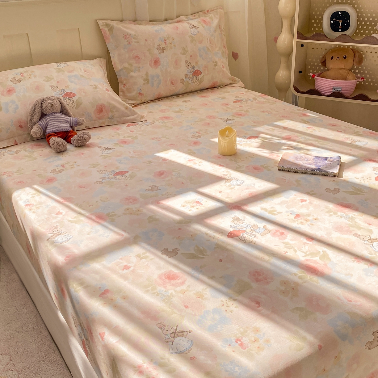 91家纺网 家纺一手货源 找家纺 女子家纺 2026新款全棉纯棉印花小印花花卉款单床笠床笠单件 油画弦音