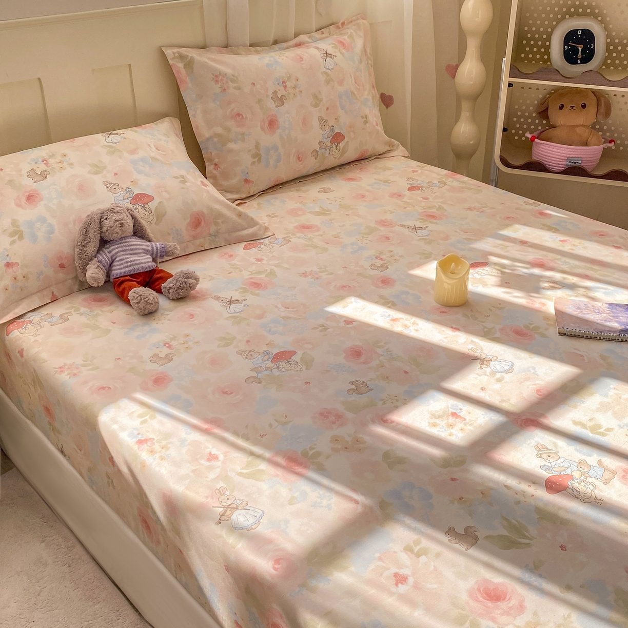 91家纺网 家纺一手货源 找家纺 女子家纺 2026新款全棉纯棉印花小印花花卉款单床笠床笠单件 油画弦音