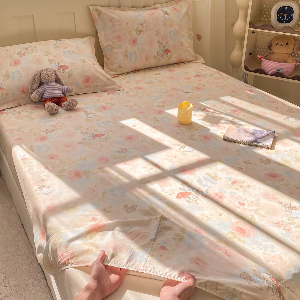 91家纺网 家纺一手货源 找家纺 女子家纺 2026新款全棉纯棉印花小印花花卉款单床笠床笠单件 油画弦音