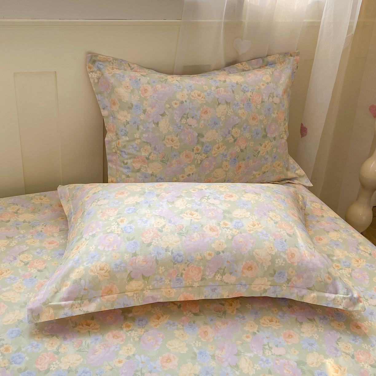 91家纺网 家纺一手货源 找家纺 女子家纺 2026新款全棉纯棉印花小印花花卉款单床笠床笠单件 栀子花语