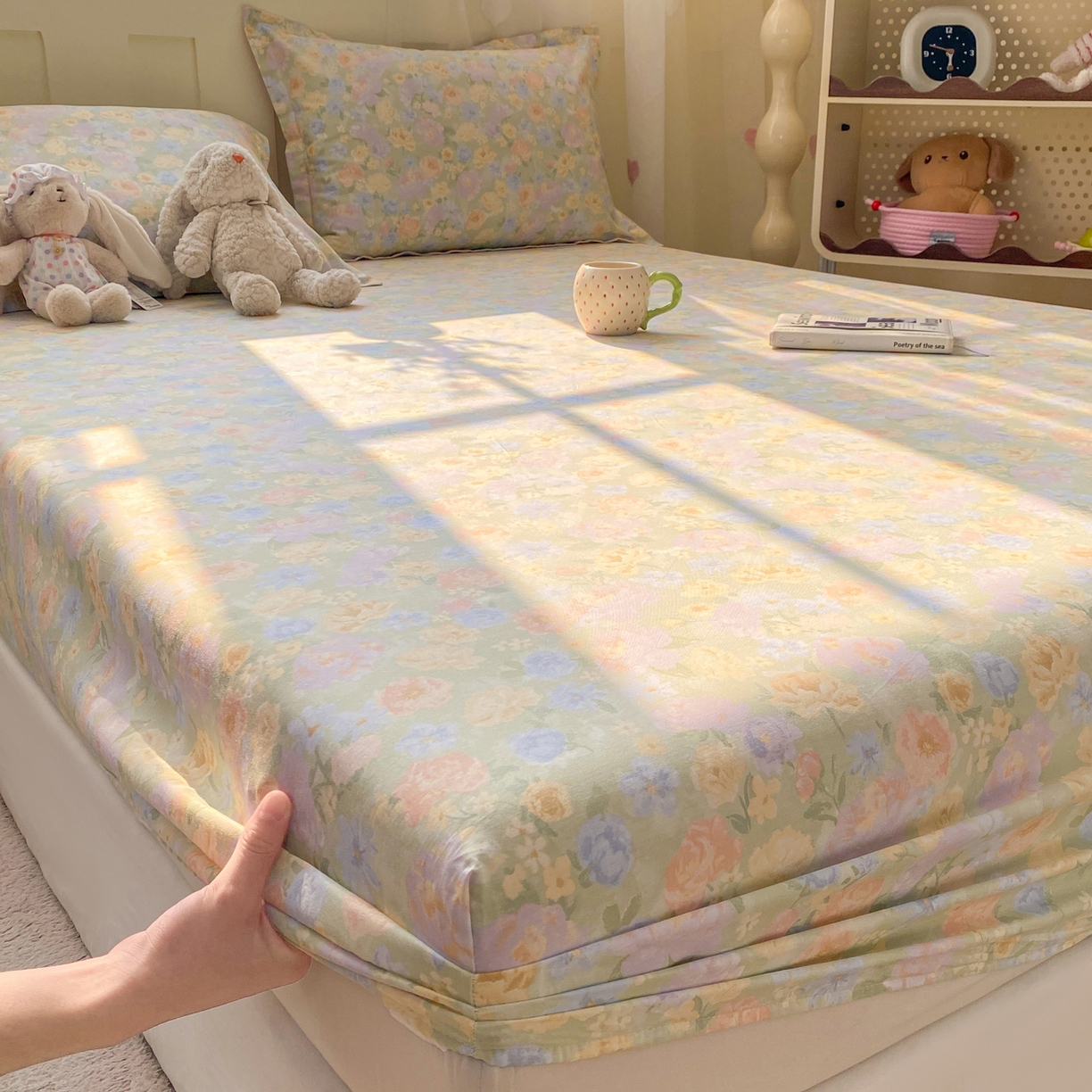 91家纺网 家纺一手货源 找家纺 女子家纺 2026新款全棉纯棉印花小印花花卉款单床笠床笠单件 栀子花语