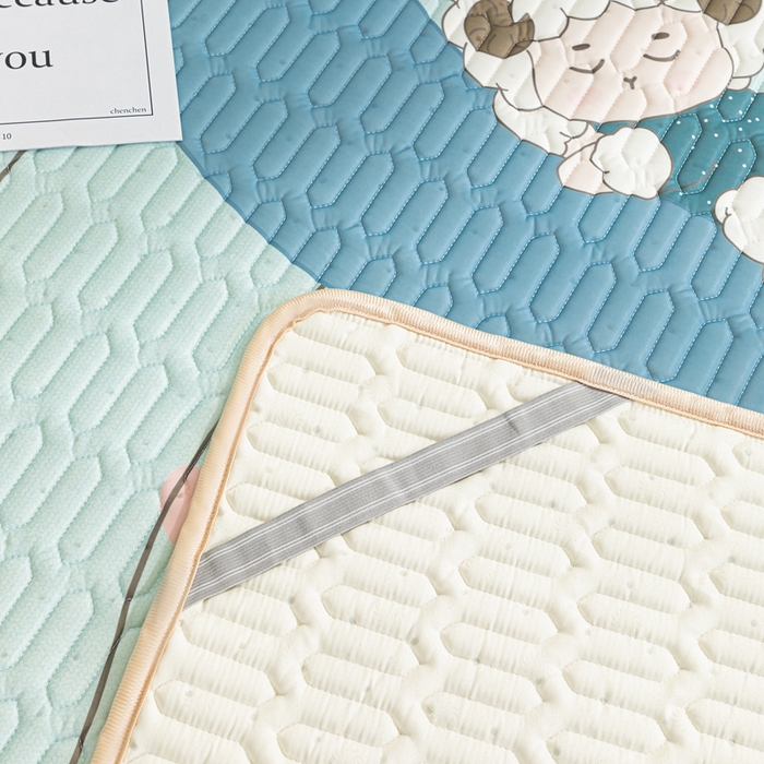 91家纺网 家纺一手货源 找家纺 羽梦家纺 2026新款冰柔丝乳胶床单款凉席梦幻星空