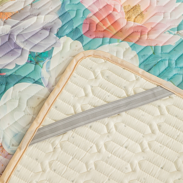 91家纺网 家纺一手货源 找家纺 羽梦家纺 2026新款冰柔丝乳胶床单款凉席秘密花园