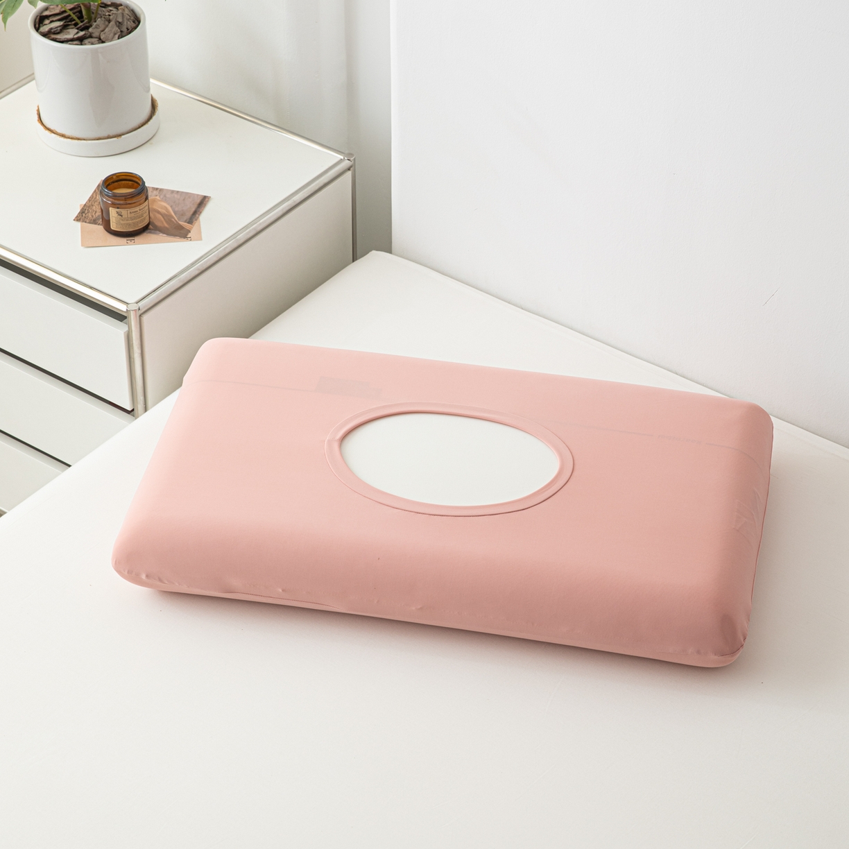 91家纺网 家纺一手货源 找家纺 慕尚家纺 2026新款锦纶小冰皮单枕套枕套单件 桃粉