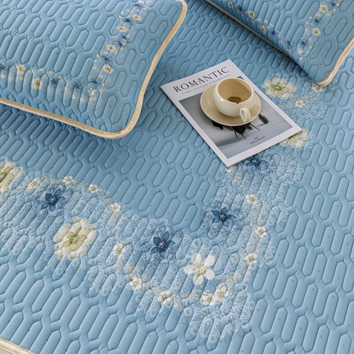 91家纺网 家纺一手货源 找家纺 羽梦家纺 2026新款冰柔丝乳胶床单款凉席倾城之恋