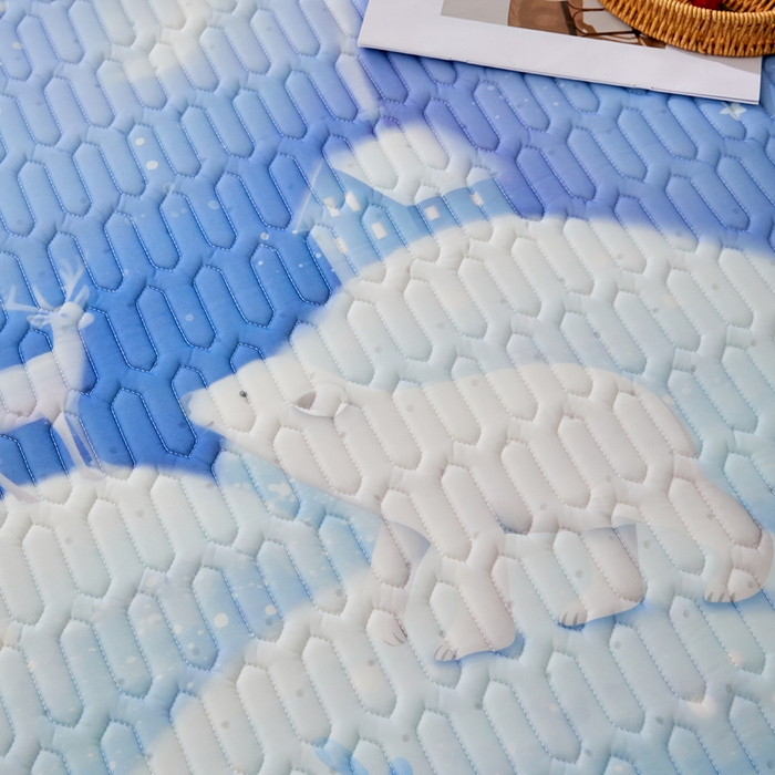 91家纺网 家纺一手货源 找家纺 羽梦家纺 2026新款冰柔丝乳胶床单款凉席云端兔语