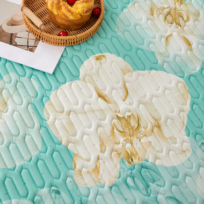 91家纺网 家纺一手货源 找家纺 羽梦家纺 2026新款冰柔丝乳胶床单款凉席青雾花影