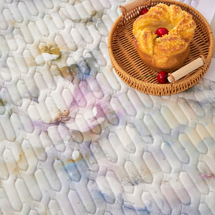 91家纺网 家纺一手货源 找家纺 羽梦家纺 2026新款冰柔丝乳胶床单款凉席雾里看花