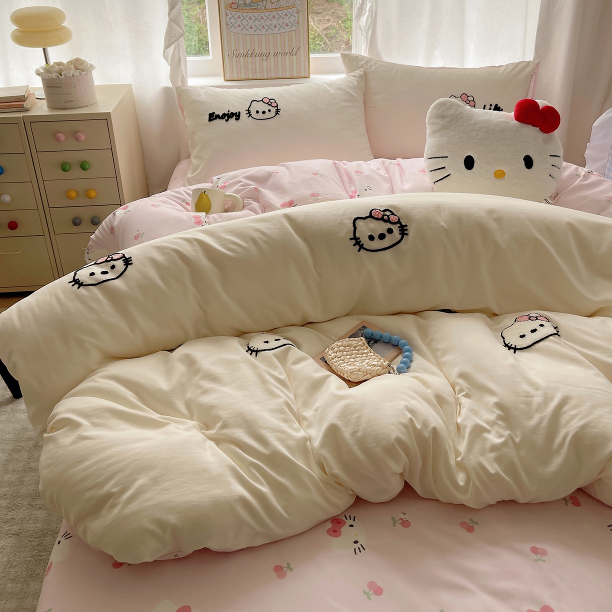 91家纺网 家纺一手货源 找家纺 （总）韩都家居 2026春夏新款亲肤舒适毛巾绣四件套（包含买家秀原图）