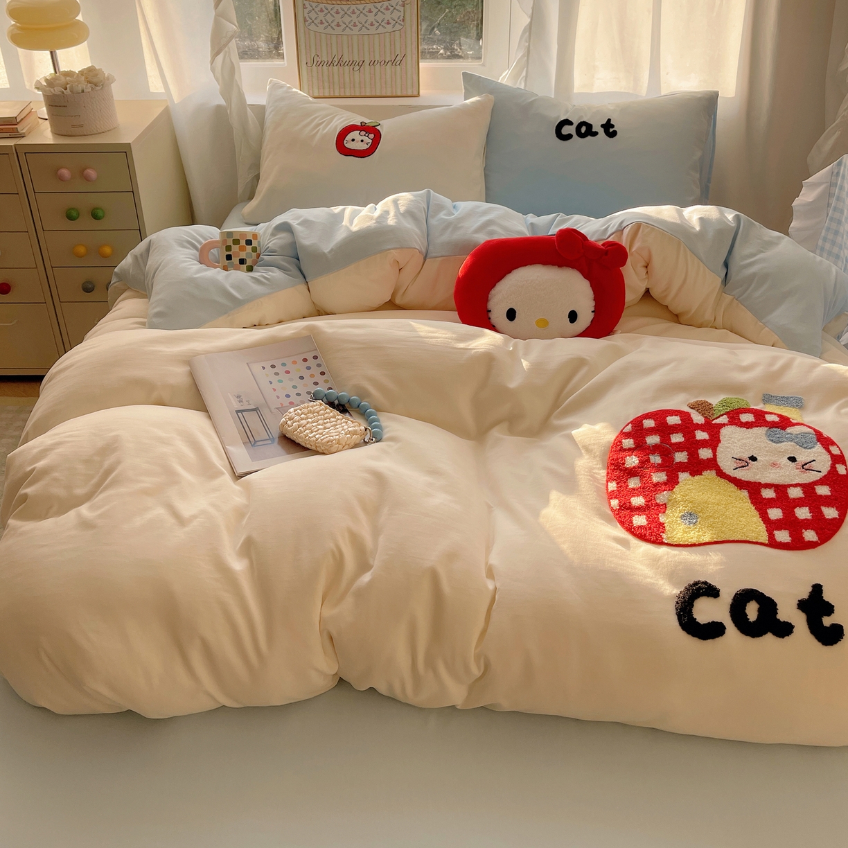 91家纺网 家纺一手货源 找家纺 （总）韩都家居 2026春夏新款亲肤舒适毛巾绣四件套（包含买家秀原图）