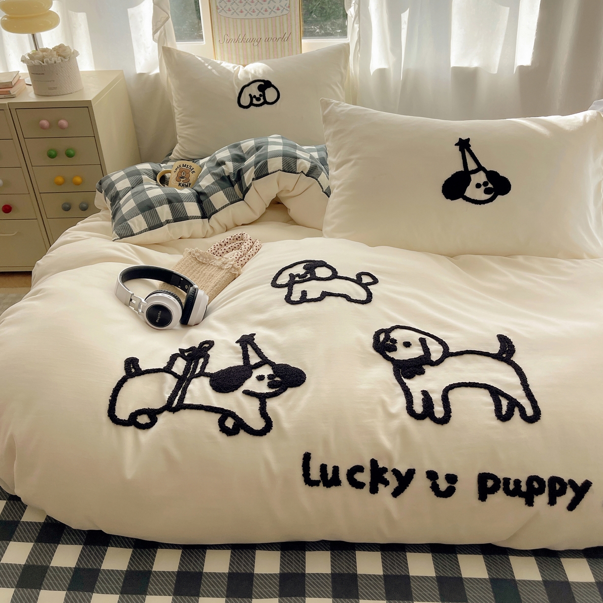 91家纺网 家纺一手货源 找家纺 （总）韩都家居 2026春夏新款亲肤舒适毛巾绣四件套（包含买家秀原图）