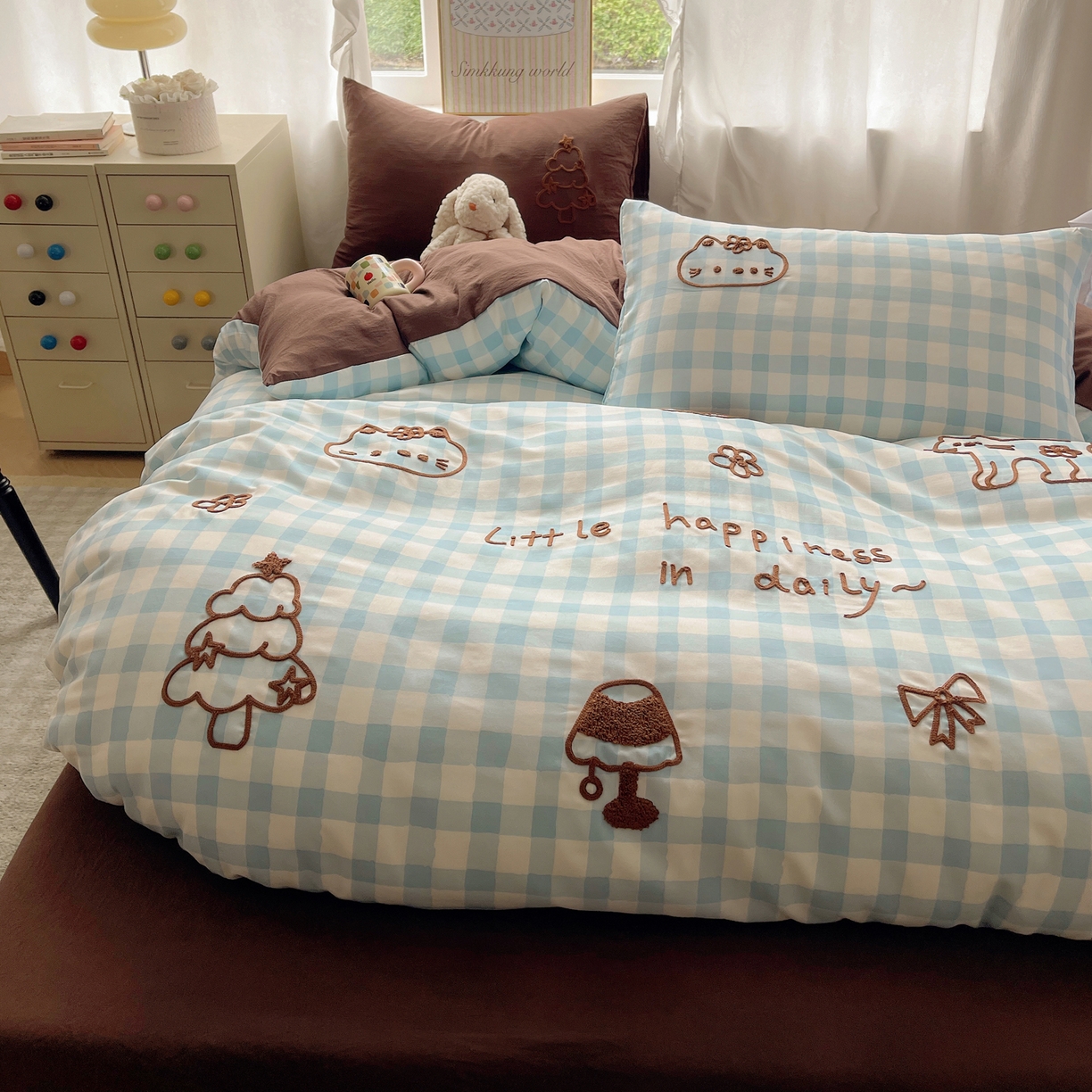 91家纺网 家纺一手货源 找家纺 （总）韩都家居 2026春夏新款亲肤舒适毛巾绣四件套（包含买家秀原图）