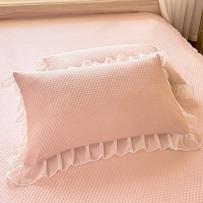 91家纺网 家纺一手货源 找家纺 （总）后庭寝室 2026新款冰感豆豆床裙凉席夏被空调被四件套-花语系列