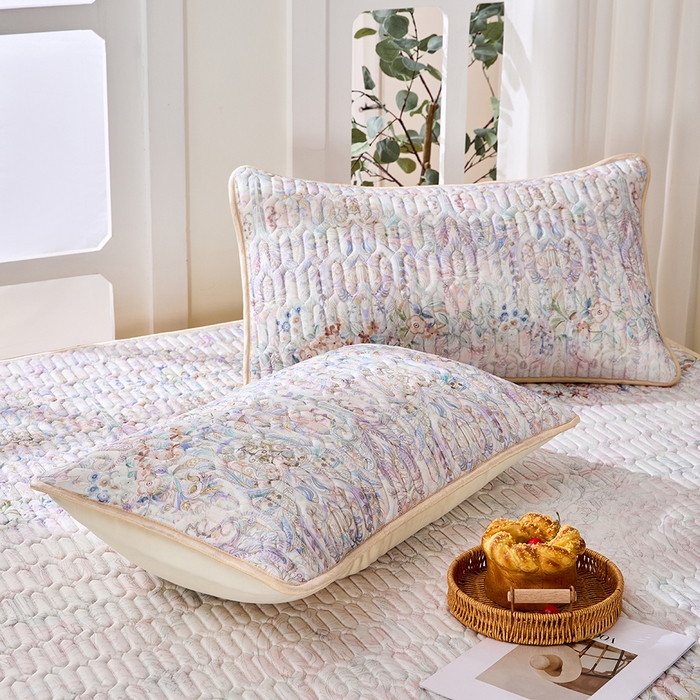 91家纺网 家纺一手货源 找家纺 羽梦家纺 2026新款冰柔丝乳胶床单款凉席云间花境