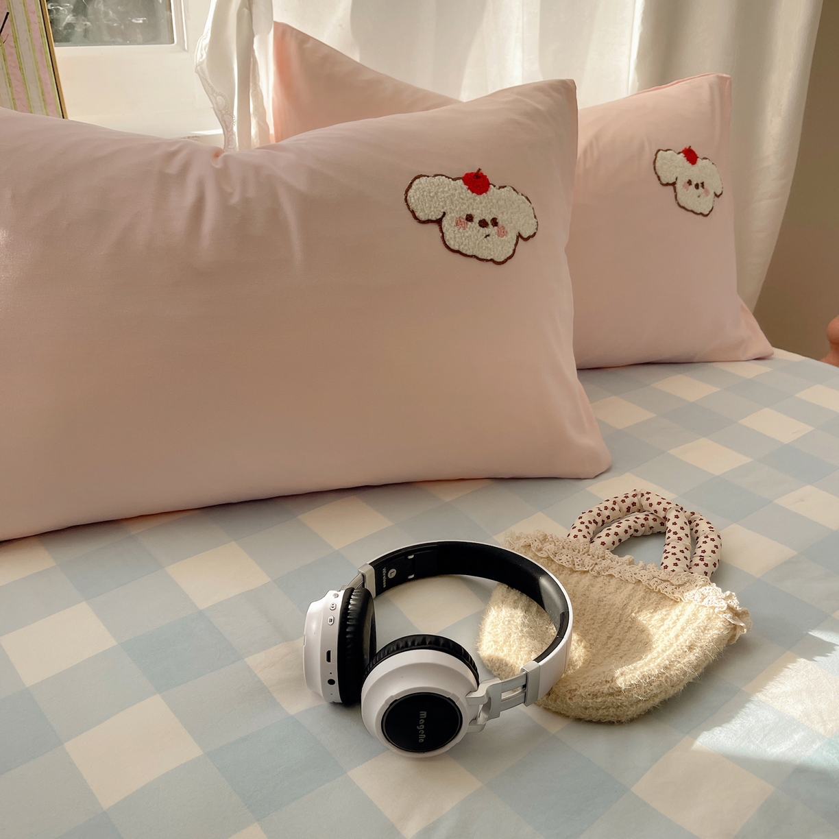 91家纺网 家纺一手货源 找家纺 韩都家居 2026春夏新款亲肤舒适毛巾绣四件套（包含买家秀原图） 可爱狗狗