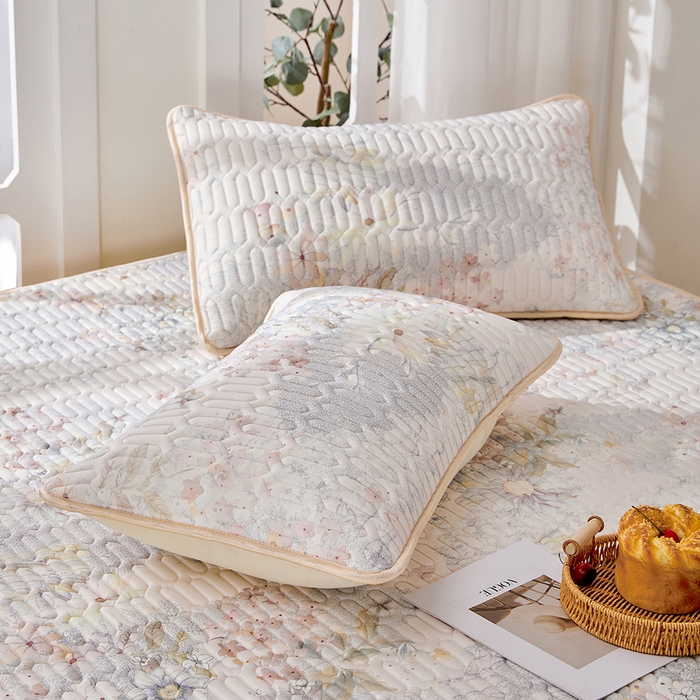 91家纺网 家纺一手货源 找家纺 羽梦家纺 2026新款冰柔丝乳胶床单款凉席烟霞织梦