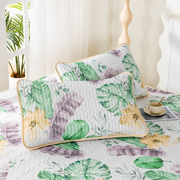 91家纺网 家纺一手货源 找家纺 羽梦家纺 2026新款冰柔丝乳胶床单款凉席叶韵