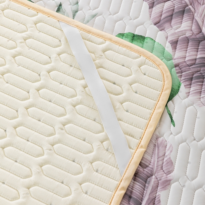 91家纺网 家纺一手货源 找家纺 羽梦家纺 2026新款冰柔丝乳胶床单款凉席叶韵