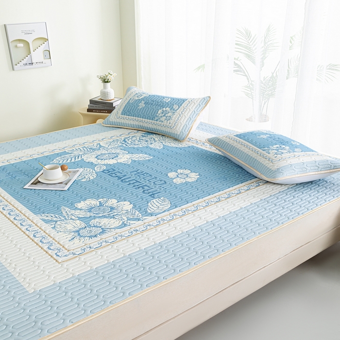 91家纺网 家纺一手货源 找家纺 羽梦家纺 2026新款冰柔丝乳胶床单款凉席伊芙丽