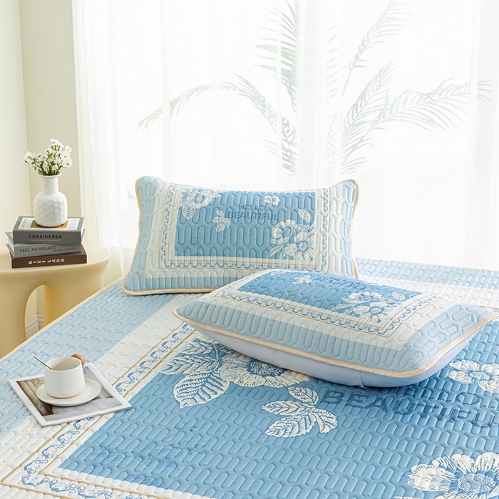 91家纺网 家纺一手货源 找家纺 羽梦家纺 2026新款冰柔丝乳胶床单款凉席伊芙丽