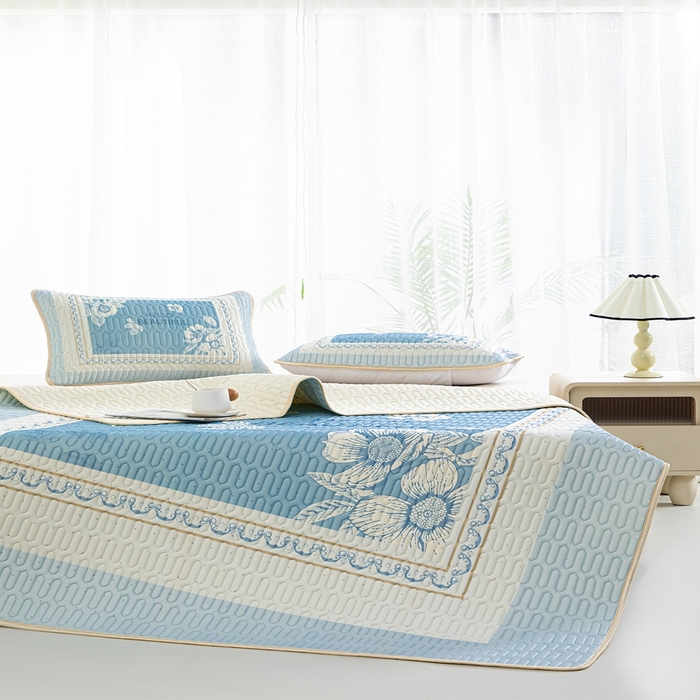 91家纺网 家纺一手货源 找家纺 羽梦家纺 2026新款冰柔丝乳胶床单款凉席伊芙丽