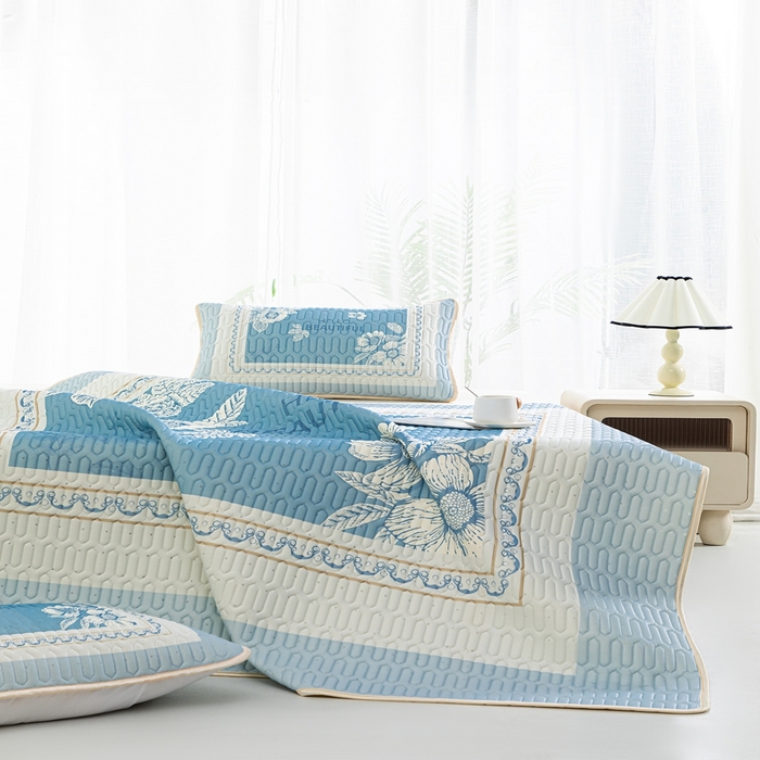 91家纺网 家纺一手货源 找家纺 羽梦家纺 2026新款冰柔丝乳胶床单款凉席伊芙丽