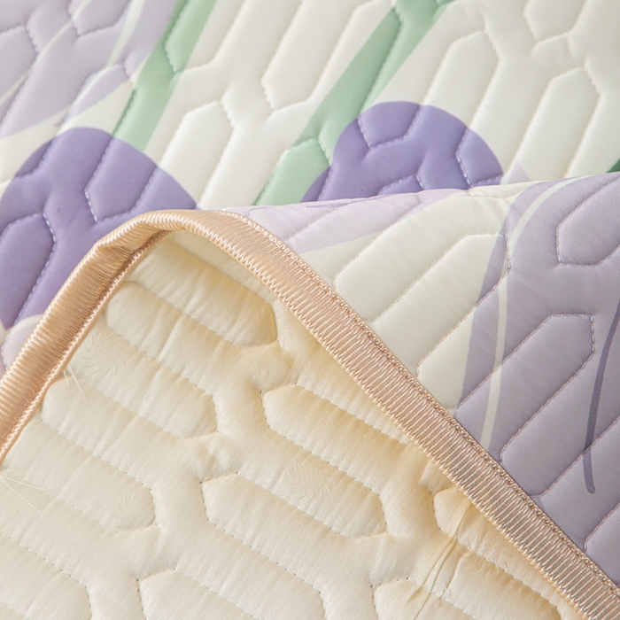 91家纺网 家纺一手货源 找家纺 羽梦家纺 2026新款冰柔丝乳胶床单款凉席郁金香