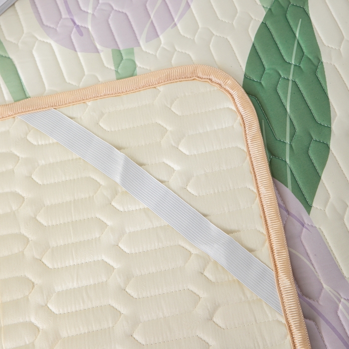 91家纺网 家纺一手货源 找家纺 羽梦家纺 2026新款冰柔丝乳胶床单款凉席郁金香