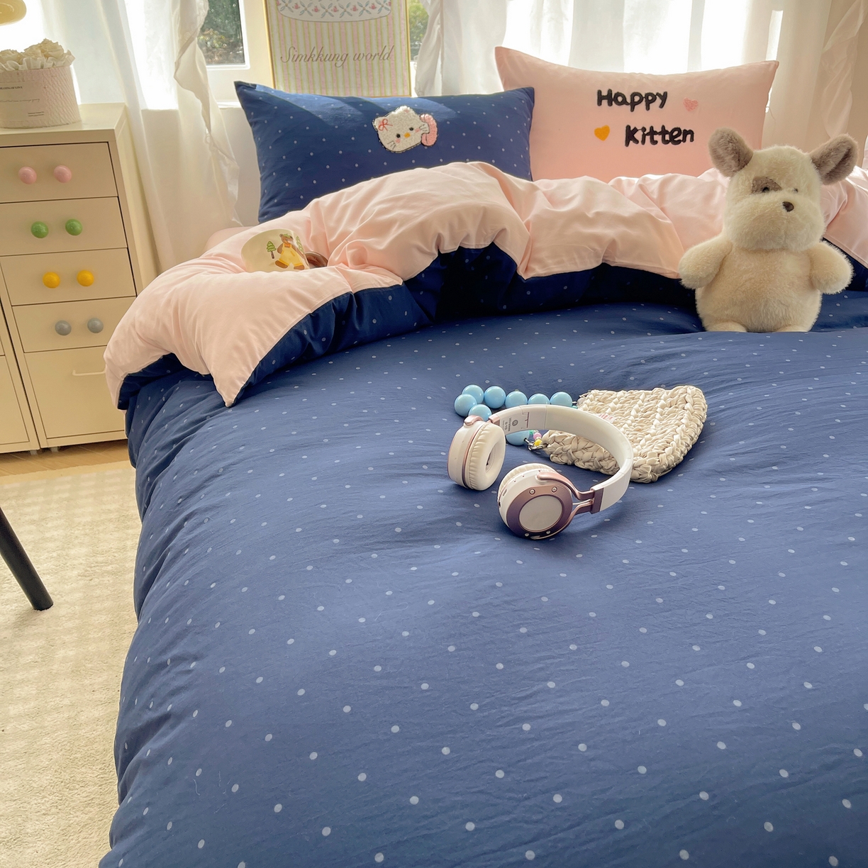 91家纺网 家纺一手货源 找家纺 韩都家居 2026春夏新款亲肤舒适毛巾绣四件套（包含买家秀原图） 趣味喵喵