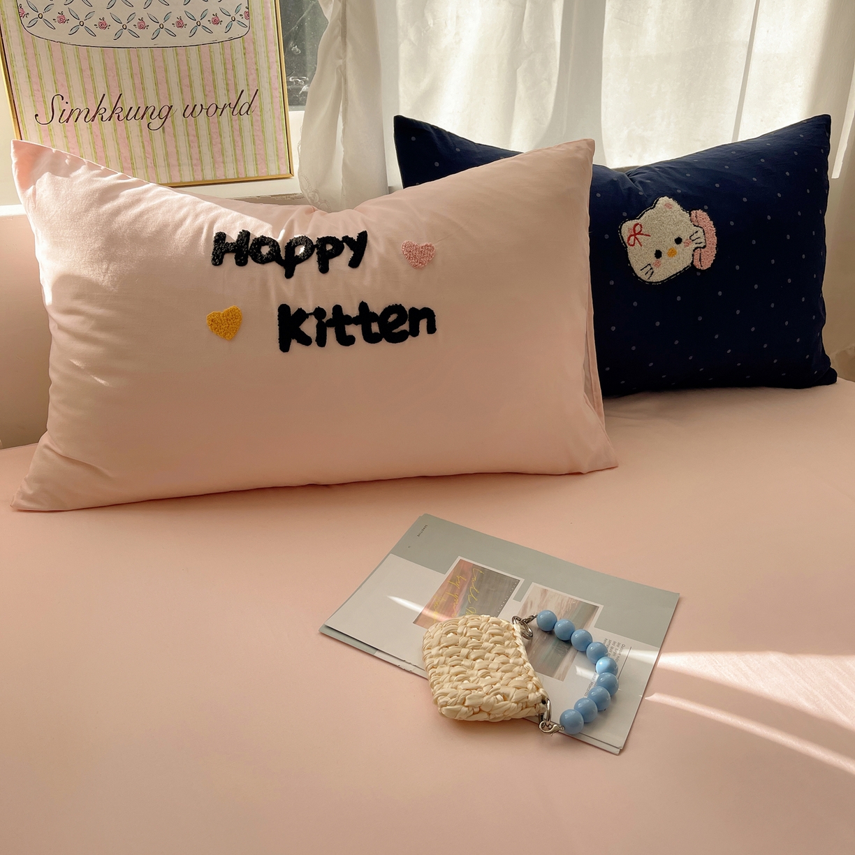 91家纺网 家纺一手货源 找家纺 韩都家居 2026春夏新款亲肤舒适毛巾绣四件套（包含买家秀原图） 趣味喵喵