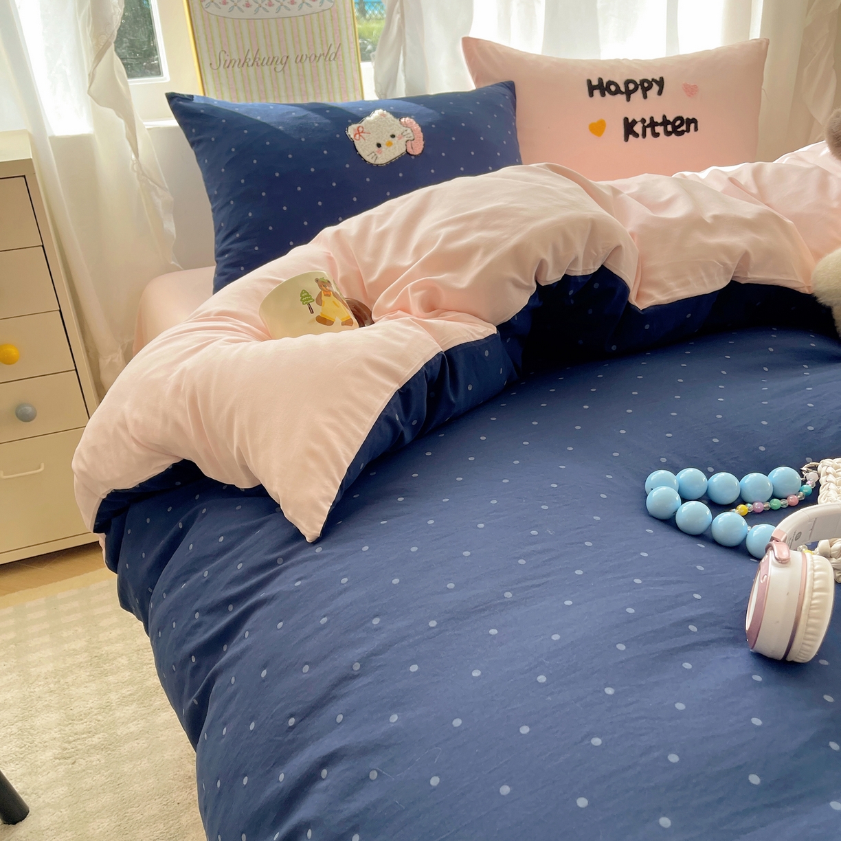 91家纺网 家纺一手货源 找家纺 韩都家居 2026春夏新款亲肤舒适毛巾绣四件套（包含买家秀原图） 趣味喵喵